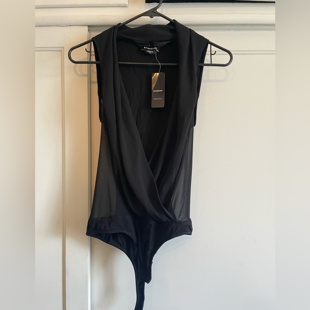Bebe black low cut bodysuit
